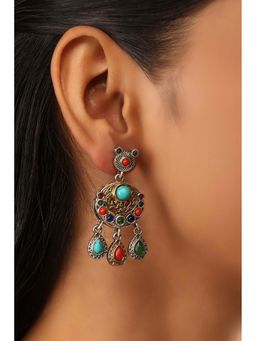 Biba - Women Multi-Color Brass Drop Earrings