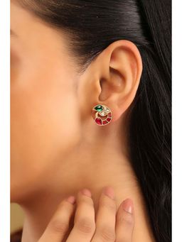 Biba - Women Multi-Color Brass Stud Earrings