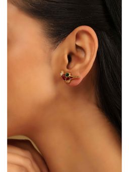 Biba - Women Multi-Color Stone Brass Stud Earrings