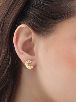 Carlton London - Women 18Kt Gold Plated Contemporary Stud Earrings