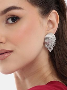 Carlton London - Women Silver Plated Cz Stone Drop Earrings