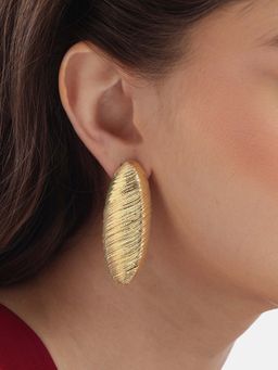 Carlton London - Women 18Kt Gold Plated Oval Drop Earrings