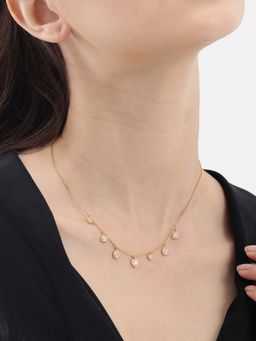 Carlton London - Women 18Kt Gold Plated Cz Multi Shape Charm Necklace