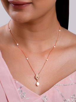 GIVA - Women 925 Silver Rose Gold Plated Athena Necklace
