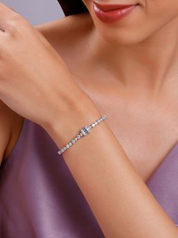 GIVA - Women 925 Silver Regal Halo Bracelet