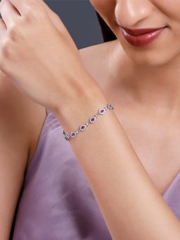 GIVA - Women 925 Silver Pink Dawn Drop Bracelet