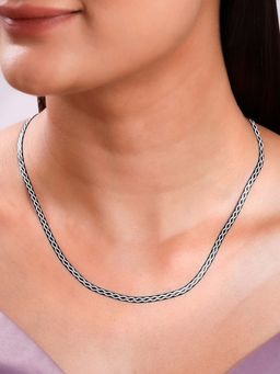 GIVA - Women 925 Silver Black Rhodium Celtic Chain