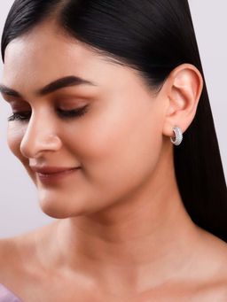 GIVA - Women 925 Silver Tribal Half Hoop Earrings