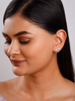 GIVA - Women 925 Silver Yepa Pearl Half Hoop Earrings