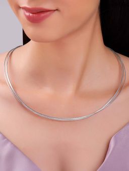GIVA - Women 925 Silver Rope Hasli Necklace