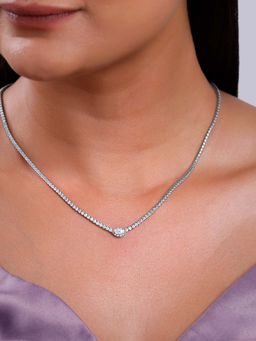 GIVA - Women 925 Silver Classic Tennis Necklace