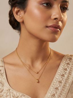 Niscka - 24K Gold Plated Pendants with Double Chain