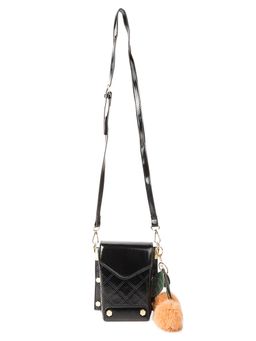 London Rag - Black Faux Leather Mini Sling Bag
