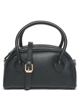 London Rag - Black Half Moon Handbag with Detachable Strap