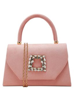 London Rag - Pink Top Handle Brooch Mini Bag with Detachable Strap