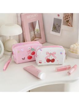 NFI Essentials - Pink Cherry Print Makeup Pouches (Pack Of 2) (L)