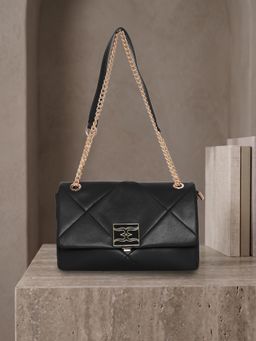 ESBEDA - Womens Black Puffy Elegance Shoulder Bag (M)