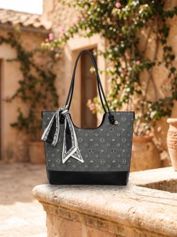 ESBEDA - Womens Black Mocha Melody Handbag with Scarf (M)