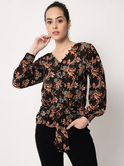 Trend Arrest - Black Floral Printed Top