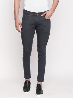 Spykar - Grey Cotton Slim Fit Tapered Ankle Length Jeans For Men