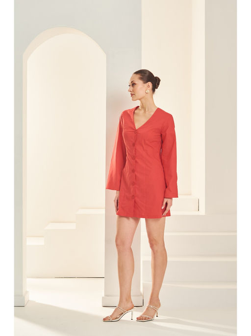 Buy By The Bay Red Less Is More Dress Online - Main Image
