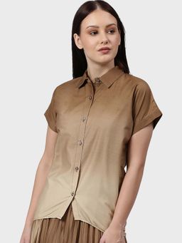 PINACOLADA - Women Solid Casual Brown Shirt