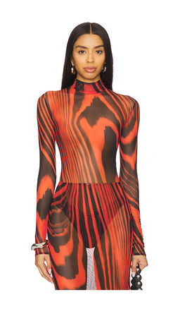 David Koma - Printed Mesh Bodysuit