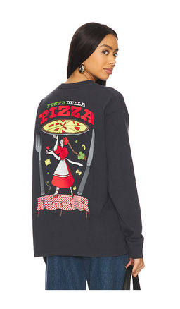 Damson Madder - Pizza Party Long Sleeve Washed Tee