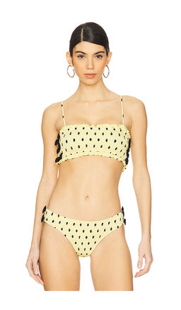 Damson Madder - Jezebel Shirred Bow Bikini Top