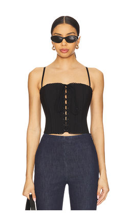 GUIZIO - Scallop Lace Up Corset