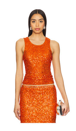 Never Fully Dressed - Rust Sequin Tank Top