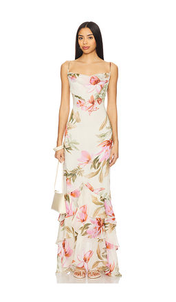 Rococo Sand - Cowl High Low Maxi Dress