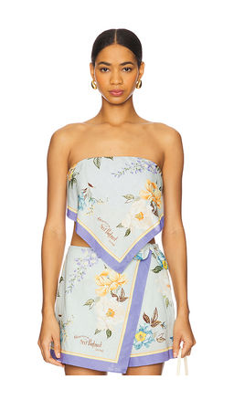 self-portrait - Floral Linen Top