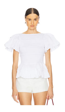 Susan Fang - Smocked Peplum Top