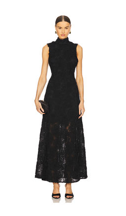 ROTATE - Flower Mesh Maxi Dress