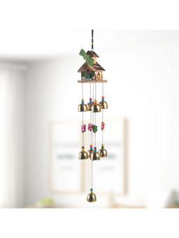 Kuber Industries - Feng Shui Wind Chimes For Balcony, Living Room and Bedroom Golden