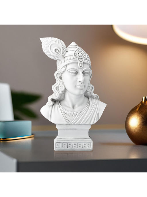 Kuber Industries 7 Inch Resin Lord Krishna Idol & Figurine White