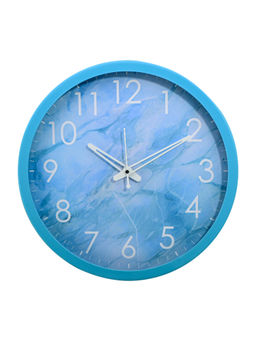 Kuber Industries - 12 Inch Marble Wall Clock For Home & Office Nc-21406 Sky Blue