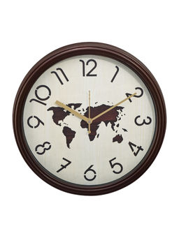 Kuber Industries - 12 Inch Silent Wall Clock For Home & Office Nc-21704 Cream & Brown