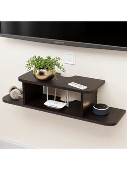 Kuber Industries - Mdf Wooden Set Top Box Wall Stand Brown