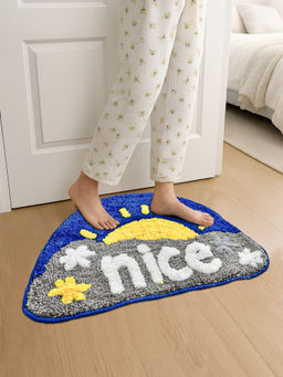 FABINALIV - Multicolor Abstract Cotton Blend Anti Skid Door Mat