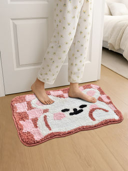 FABINALIV - Multicolor Abstract Cotton Blend Anti Skid Door Mat