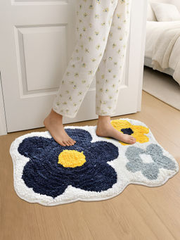 FABINALIV - Multicolor Floral Cotton Blend Anti Skid Door Mat