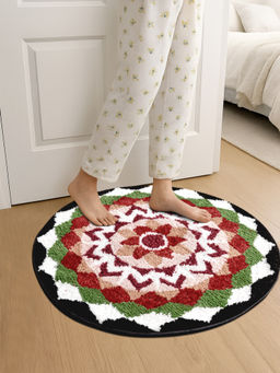 FABINALIV - Multicolor Ethnic Cotton Blend Anti Skid Door Mat