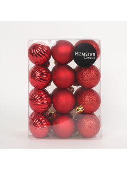 Hamster London - Holy 4Cm Red Christmas Ball (Pack of 24)