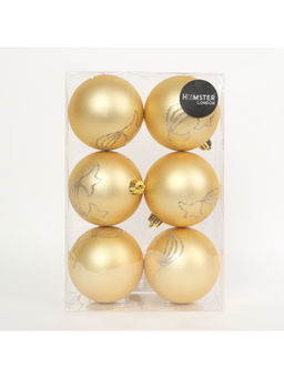 Hamster London - Holy 8Cm Gold Christmas Ball (Pack of 6)
