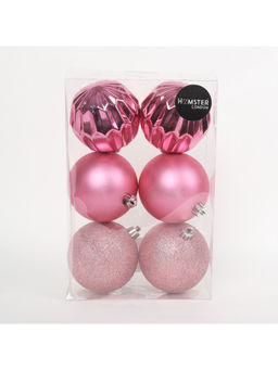 Hamster London - Holy 8Cm Pink Christmas Ball (Pack of 6)