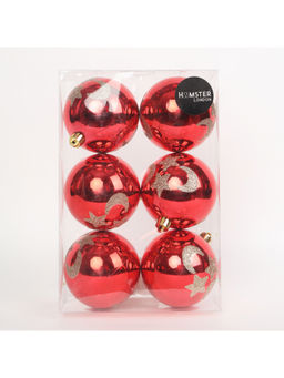 Hamster London - Holy 8Cm Red Christmas Ball (Pack of 6)