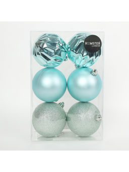 Hamster London - Holy 8Cm Light Blue Christmas Ball (Pack of 6)