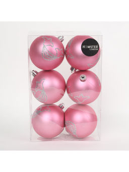 Hamster London - Holy 8Cm Pink Christmas Ball (Pack of 6)